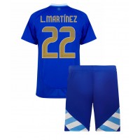 Echipament fotbal Argentina Lautaro Martinez #22 Tricou Deplasare Copa America 2024 pentru copii maneca scurta (+ Pantaloni scurti)